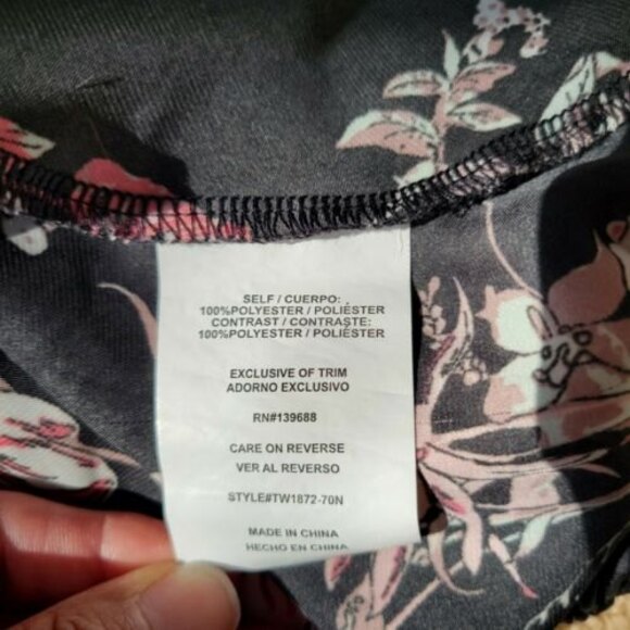 Taylor and Sage floral wrap blouse size medium in black with multicolored floral - Picture 10 of 11